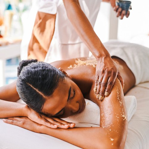 A woman receiving a massage